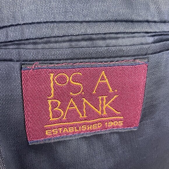 Jos A Bank Suit Men 42/34Wx31L Gray Prince Edward Plaid Wool Classic Career 2pc - Picture 7 of 16